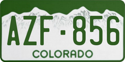CO license plate AZF856