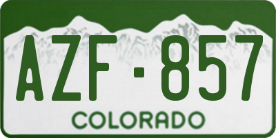 CO license plate AZF857