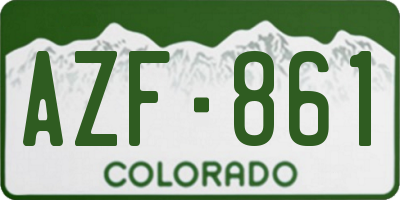 CO license plate AZF861
