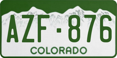 CO license plate AZF876