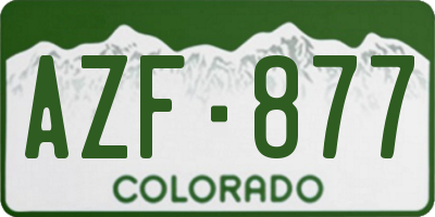 CO license plate AZF877