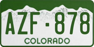 CO license plate AZF878