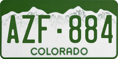 CO license plate AZF884