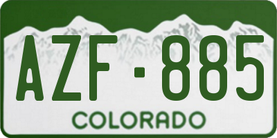 CO license plate AZF885