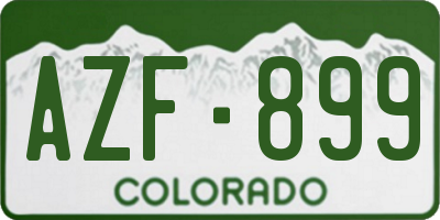 CO license plate AZF899