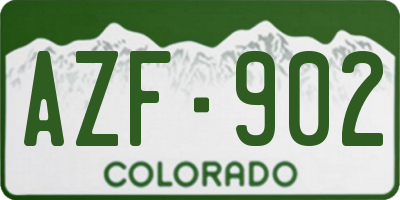 CO license plate AZF902