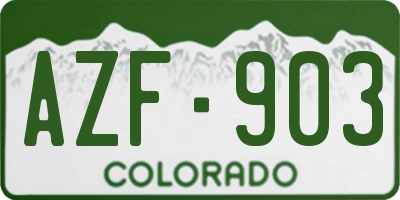 CO license plate AZF903