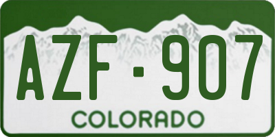 CO license plate AZF907