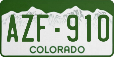 CO license plate AZF910