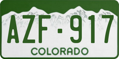 CO license plate AZF917