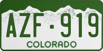 CO license plate AZF919