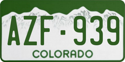 CO license plate AZF939