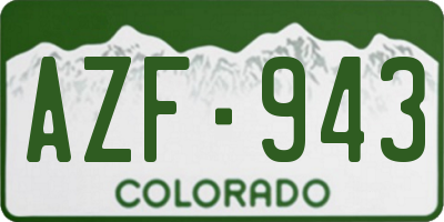 CO license plate AZF943