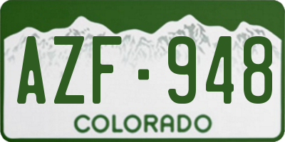 CO license plate AZF948