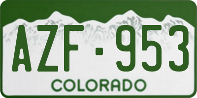CO license plate AZF953