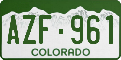 CO license plate AZF961