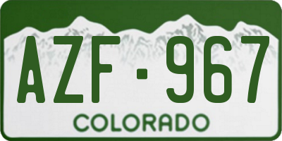 CO license plate AZF967