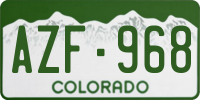 CO license plate AZF968