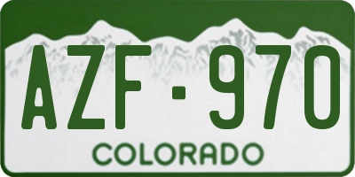 CO license plate AZF970