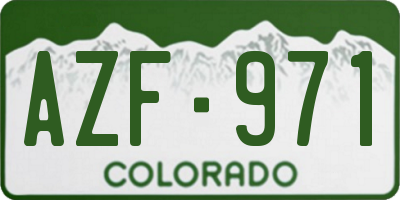 CO license plate AZF971