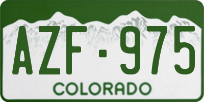 CO license plate AZF975