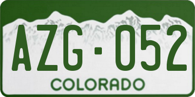 CO license plate AZG052