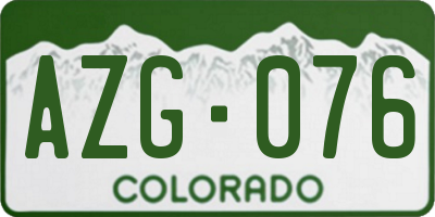 CO license plate AZG076