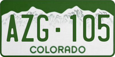 CO license plate AZG105