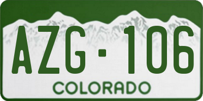 CO license plate AZG106