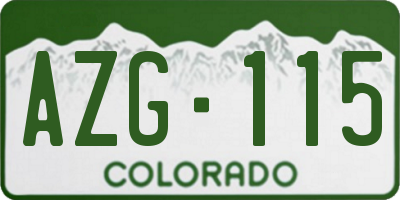 CO license plate AZG115