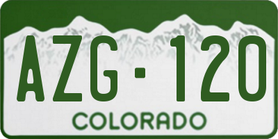 CO license plate AZG120