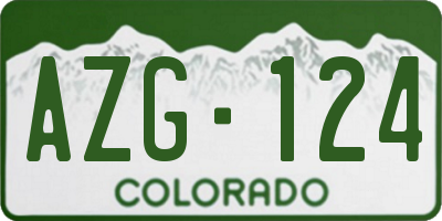 CO license plate AZG124