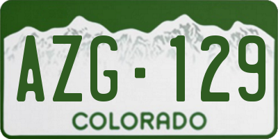 CO license plate AZG129
