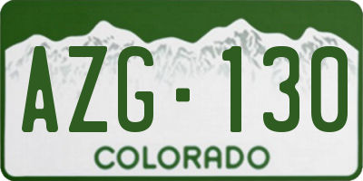 CO license plate AZG130