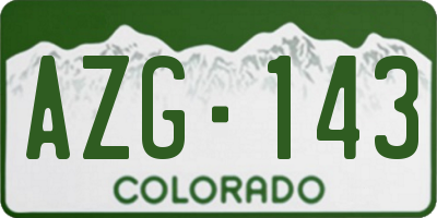 CO license plate AZG143