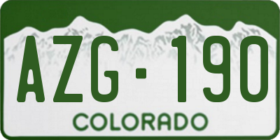 CO license plate AZG190