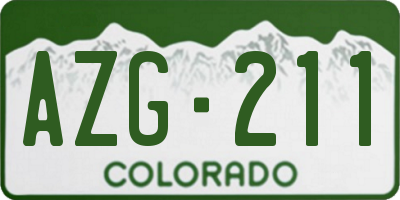 CO license plate AZG211