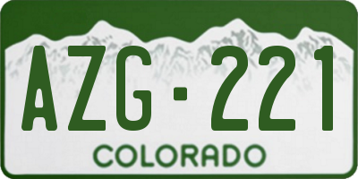 CO license plate AZG221