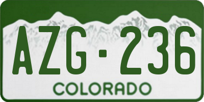 CO license plate AZG236