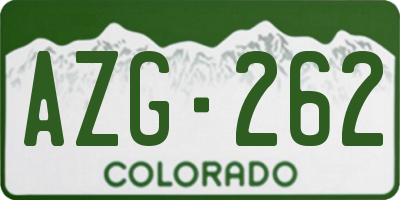 CO license plate AZG262