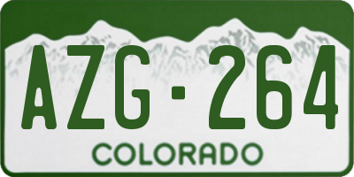 CO license plate AZG264