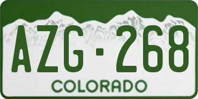 CO license plate AZG268