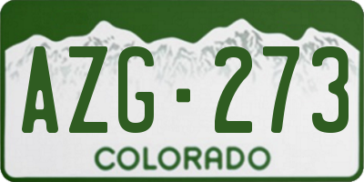 CO license plate AZG273