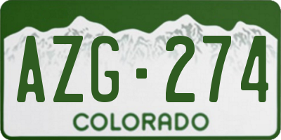CO license plate AZG274