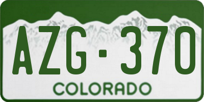 CO license plate AZG370