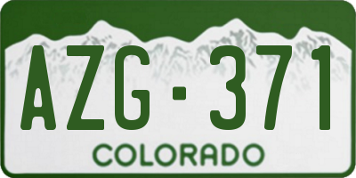 CO license plate AZG371
