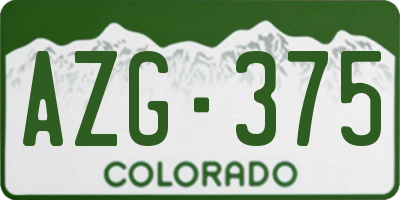 CO license plate AZG375