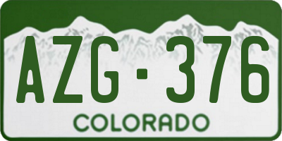 CO license plate AZG376