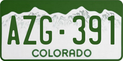 CO license plate AZG391