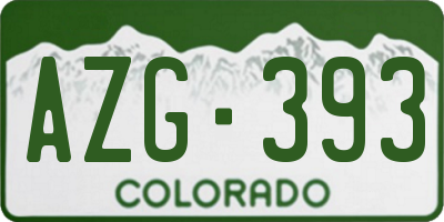 CO license plate AZG393